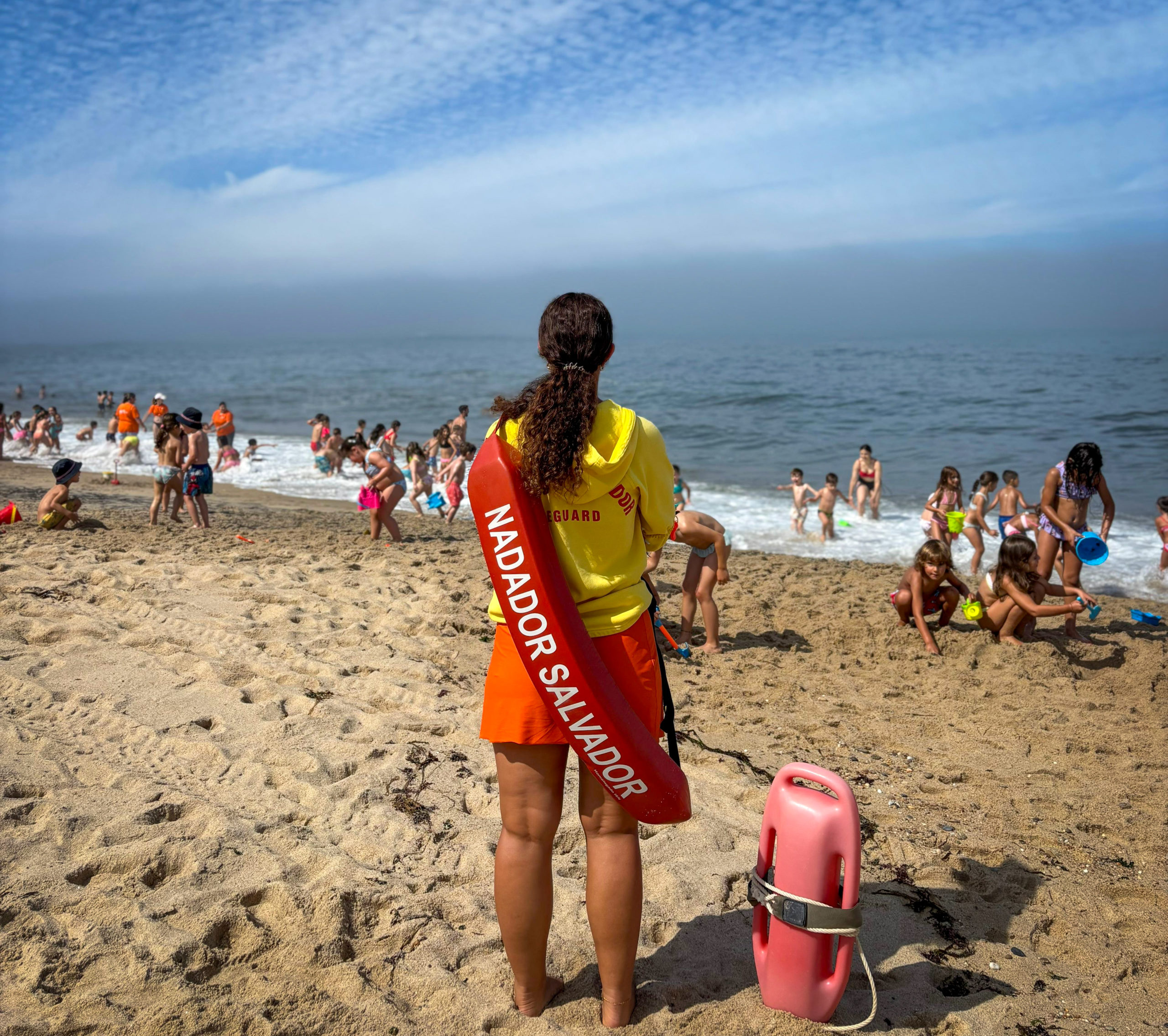 Vigilância de crianças na praia