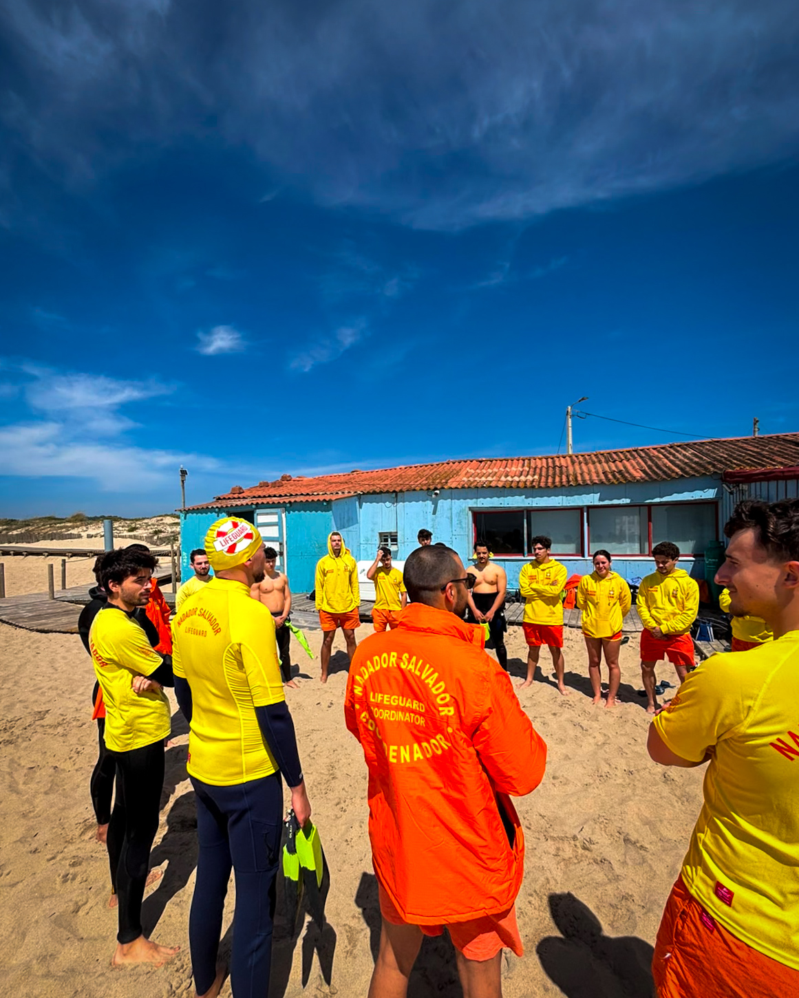 Briefing de equipa em círculo